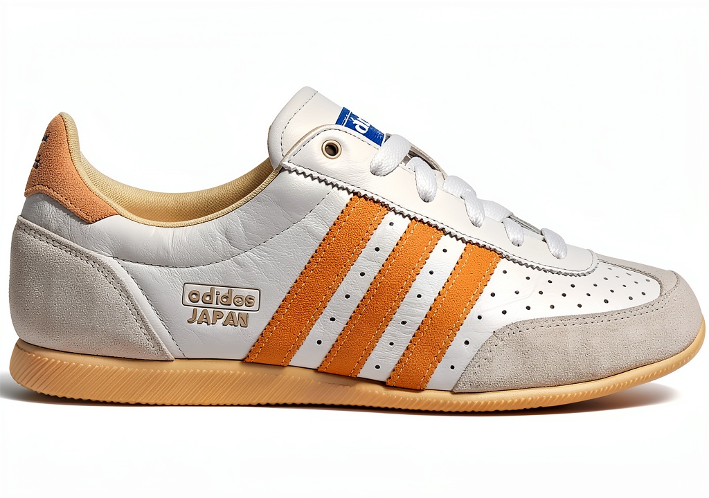 Installing adidas Womens Golf Shoes Comfortable Durable Beige Red Off on a wooden desk