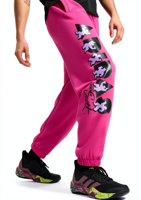 adidas Mens Loose Fit Track Pants Semi Lucid Fuchsia-1