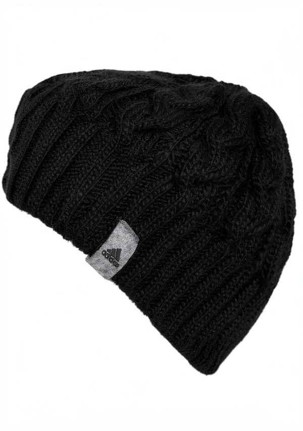 Adidas Womens Beanie Cable Rib Crown Felt Clip Label-2
