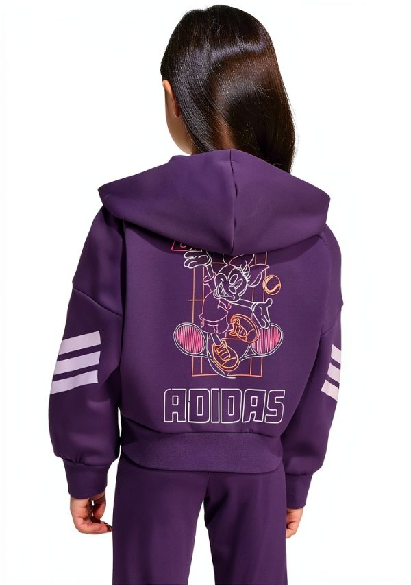 adidas Girls Hooded Track Top Loose Fit Disney Graphics-1