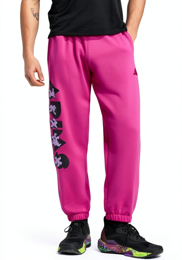 adidas Mens Loose Fit Track Pants Semi Lucid Fuchsia-0