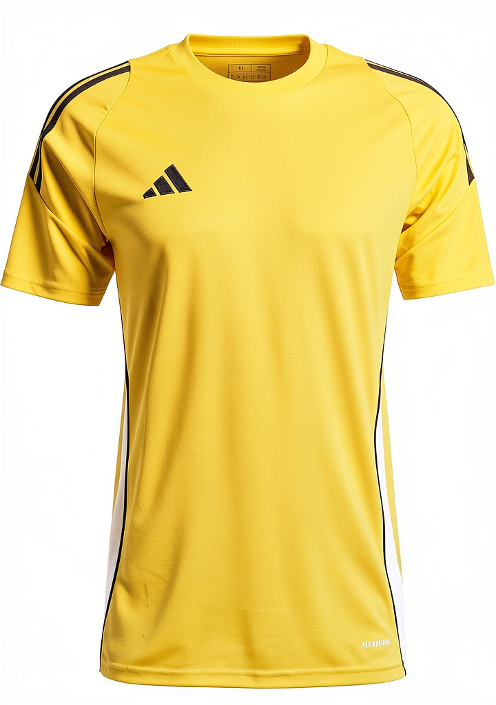 adidas mens soccer jersey in Team Yellow/White color on a player
