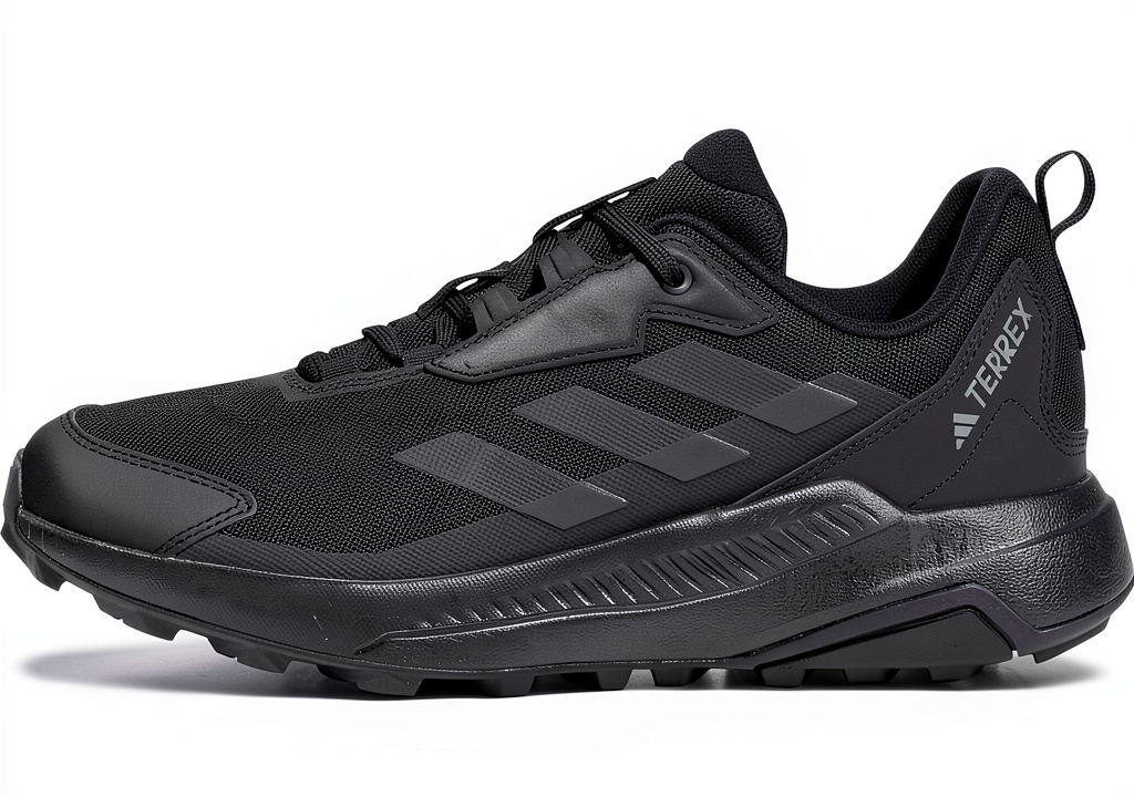 Adidas mens hiking shoes on a rocky trail