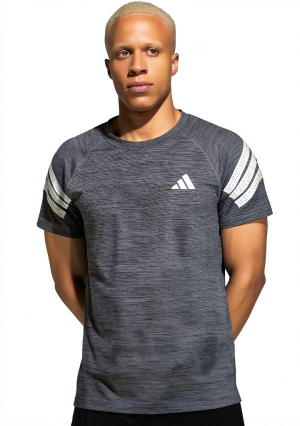 Adidas Mens Slim Fit Climacool Training Tee Black Melange-0