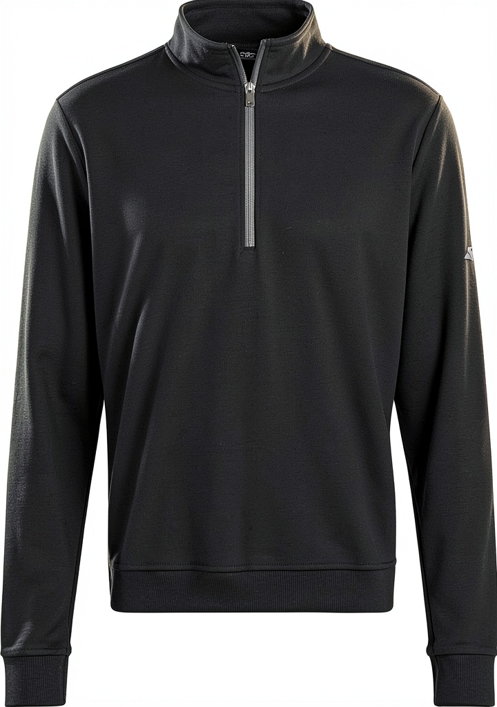 Adidas Core Ltwt 1/4 Z sweater in black color on a man during a workout