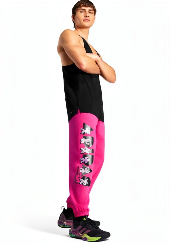 adidas Mens Loose Fit Track Pants Semi Lucid Fuchsia-3
