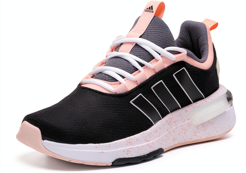 Installing Adidas Womens Running Shoes Lightweight Cushioning Flexible on a wooden desk