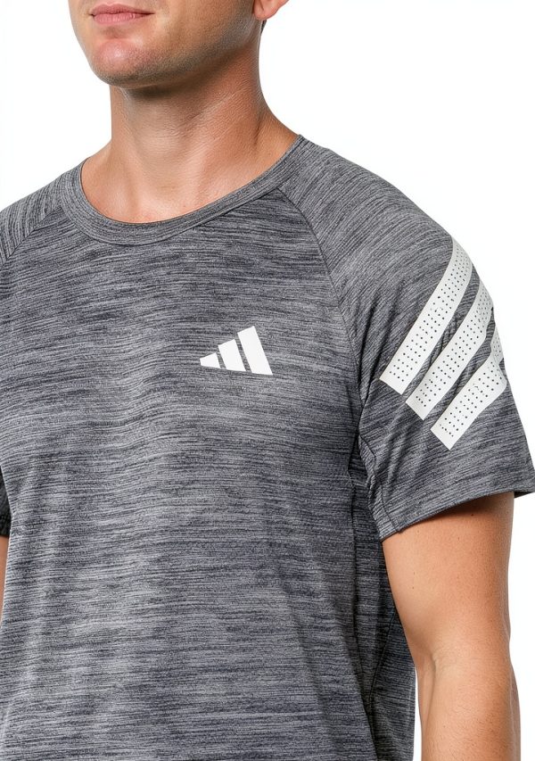 Adidas Mens Slim Fit Climacool Training Tee Black Melange-5