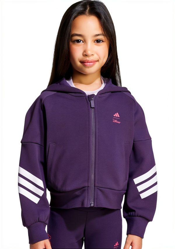 adidas Girls Hooded Track Top Loose Fit Disney Graphics-0