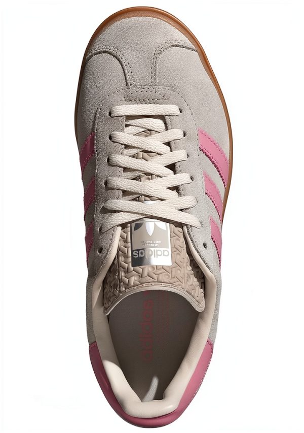 Adidas Gazelle Bold Kids Sneakers Tan Pink Suede-2