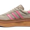 Adidas Gazelle Bold Kids Sneakers Tan Pink Suede-1
